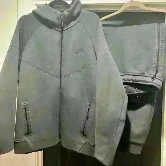 Men's Sportswear Tech Fleece Windrunner Tracksuit Anthracite black FREE SHIPPING - Picture 6 of 7